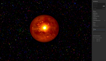 Laden Sie das Bild in den Galerie-Viewer, visualizations of the betelgeuse system with its planets with observational data by ralf christoph kaiser created with adobe expxress high resolution data