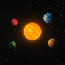 Laden Sie das Bild in den Galerie-Viewer, Star system Etamin from the constellation Draco, visualization and real astro photographs by Ralf Christoph Kaiser, original color, enlarged 1600%, with original raw files, complete fan package
